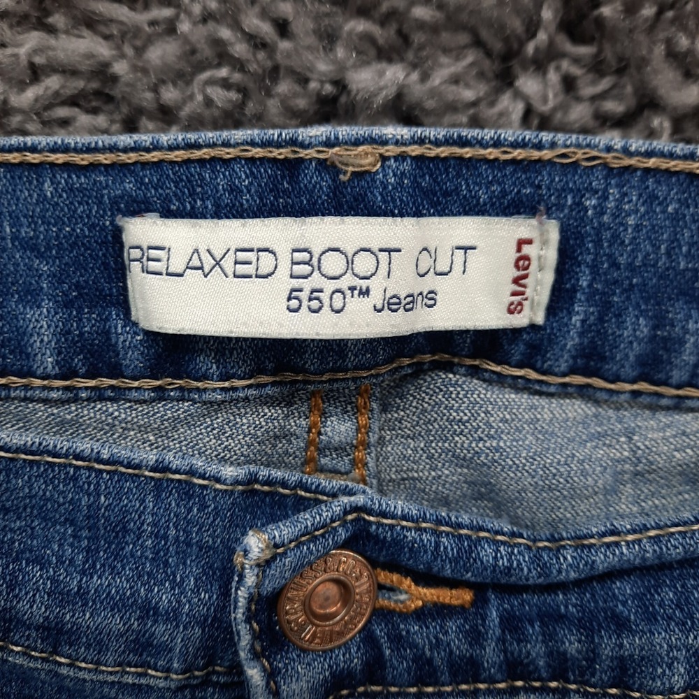Levis 550 Jeans Women 12 Medium Blue Boot Leg Ladies Stretch Mid Rise Pants - Picture 9 of 10